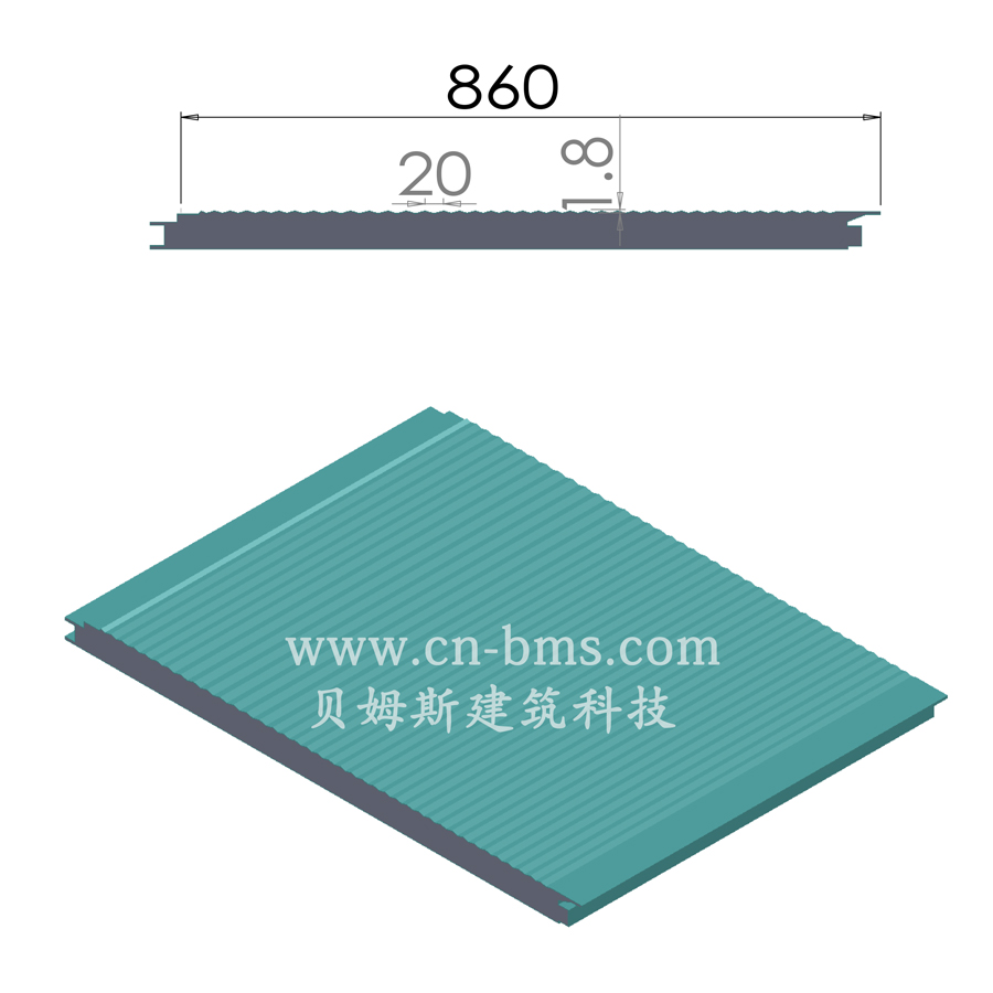 夹芯板-860EPS暗钉组合隐藏式