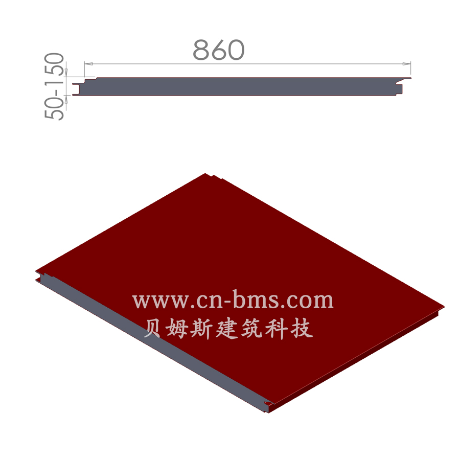 夹芯板860EPS暗钉组合隐藏式